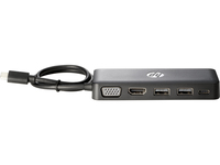 HP USB-C Travel HUB Tablet/Smartphone Black mobile device dock station
