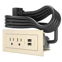 C2G Furniture Power Center with 2 Outlets and USB Almond socket-outlet